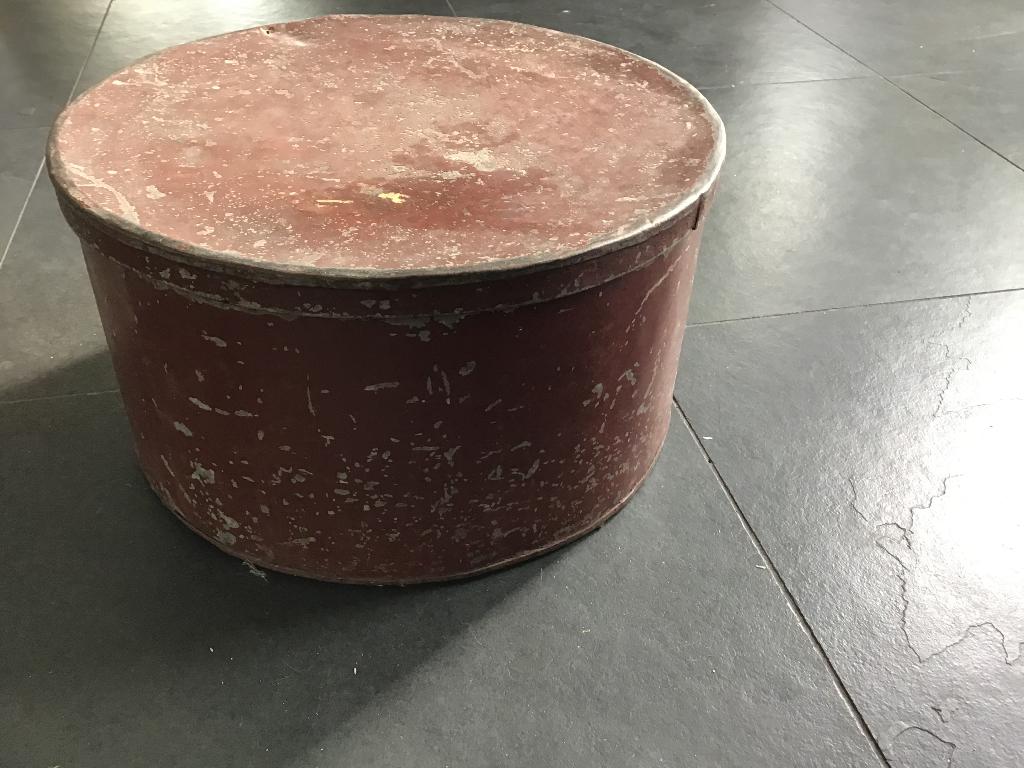 Vintage metalen hoedendoos, Ophalen of Verzenden
