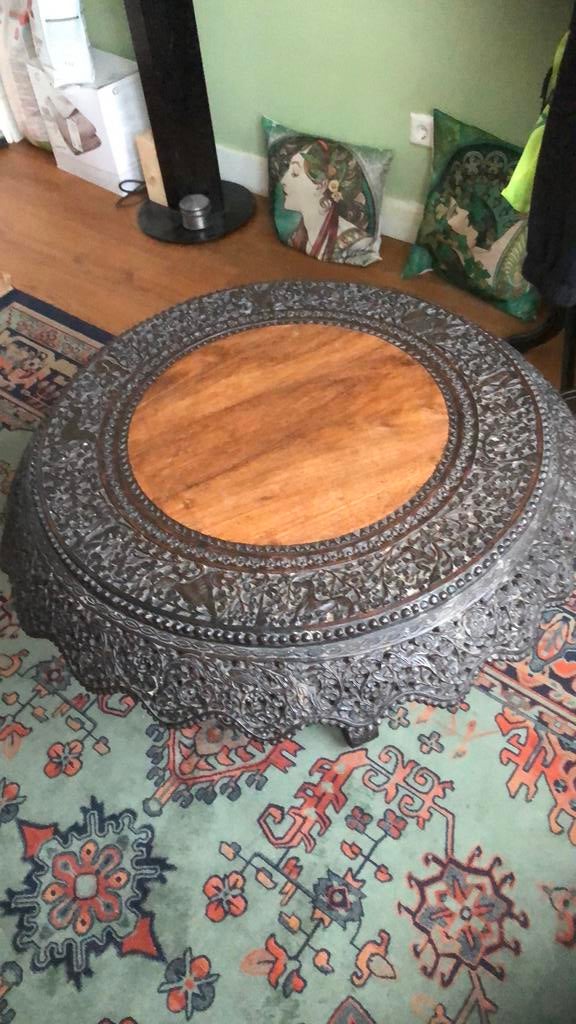 Mooie antieke gestoken tafel, Ophalen of Verzenden, Zo goed als nieuw, Rechthoekig, 50 tot 100 cm