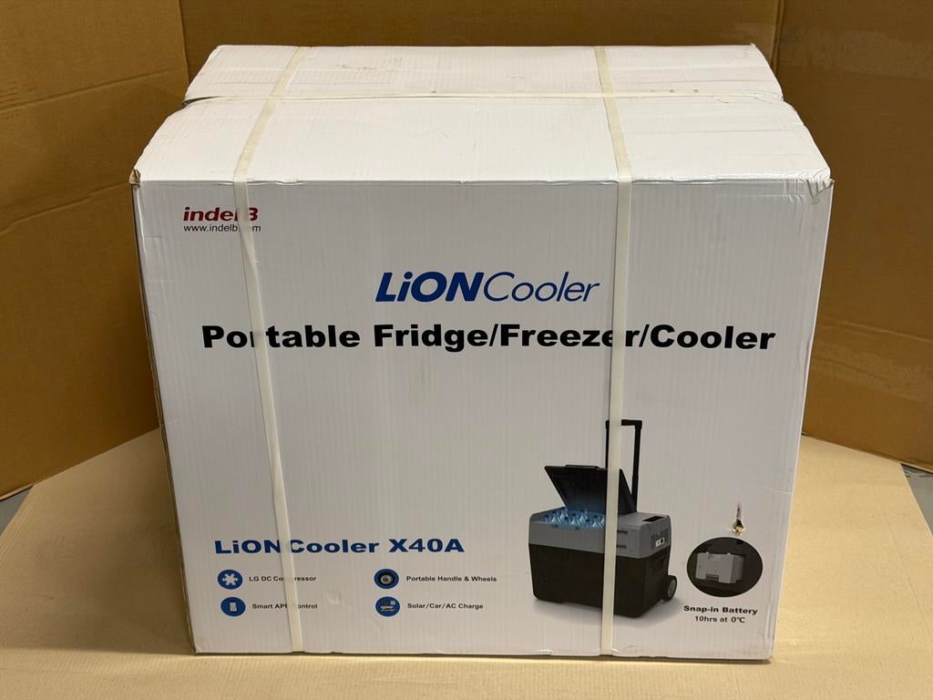 Indel B 40L Koelbox LiON Cooler X40A met Batterij, Ophalen of Verzenden, Nieuw, Koelbox, Compressor