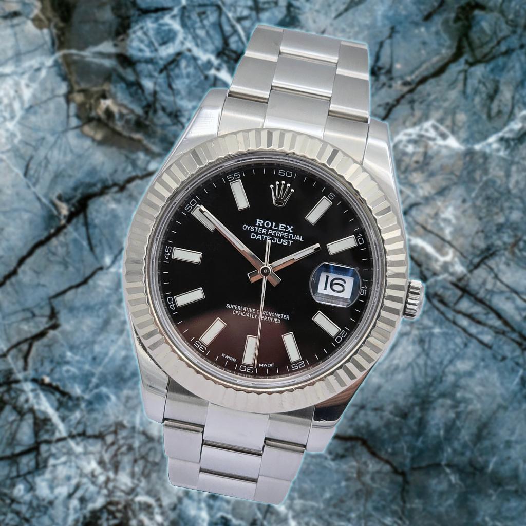 Rolex Datejust 41mm Ref. 116334 Full Set 2017, Staal, Polshorloge, Ophalen of Verzenden, Zo goed als nieuw