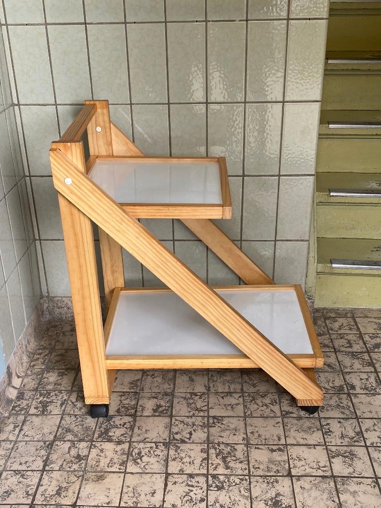 vintage postmodern theewagen montessori barcart opvouwbaar, Huis en Inrichting, Ophalen of Verzenden, Gebruikt
