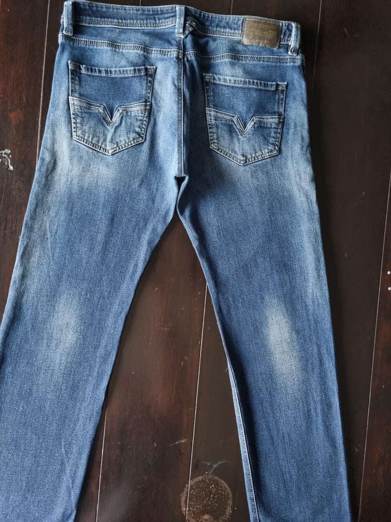 ZGAN CLASSIC DIESEL LARKEE STRAIGHT STRETCH JEANS SIZE 36/32, W36 - W38 (confectie 52/54), Diesel, Blauw, Ophalen of Verzenden