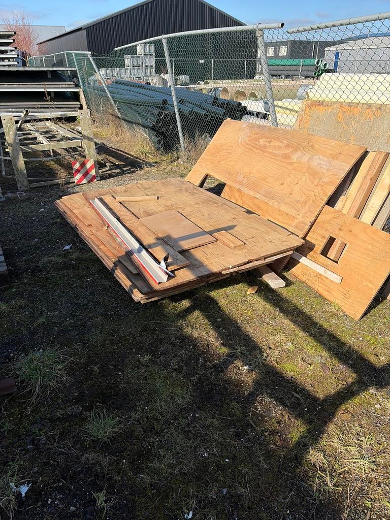 Partij hout 1,2m b x 2,44m etc., Doe-het-zelf en Verbouw, Platen en Panelen, Ophalen