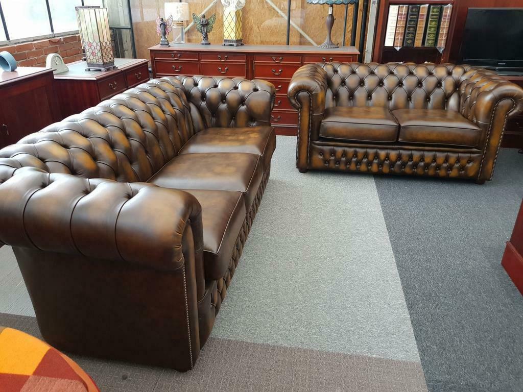 NIEUW Engels Chesterfield bankstel 3+2+1 + GRATIS BEZORGING, Huis en Inrichting, Banken | Bankstellen, Chesterfield, Nieuw, Leer