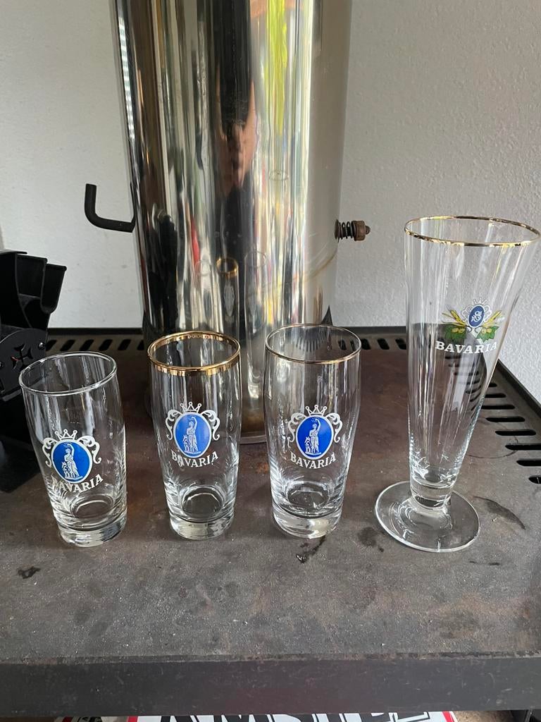 Mooie oude Bavaria glazen, Verzamelen, Glas en Borrelglaasjes, Ophalen of Verzenden, Zo goed als nieuw, Bierglas