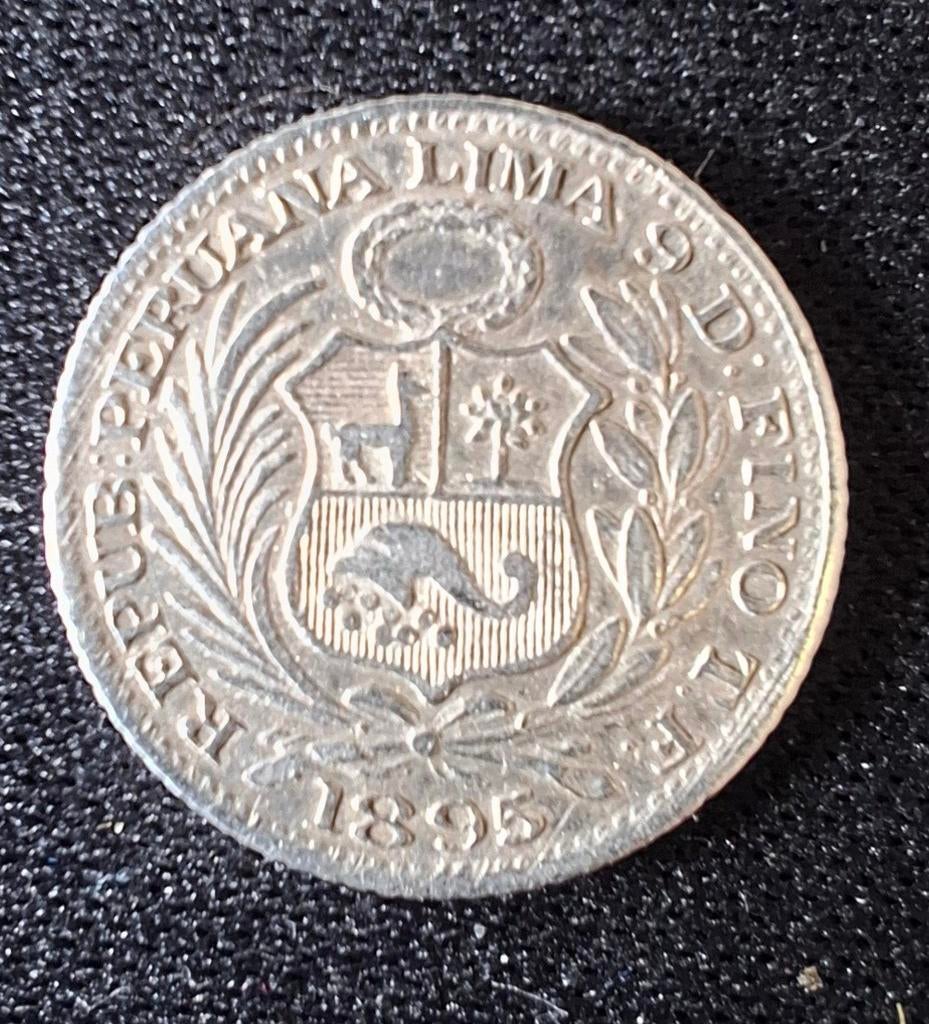 Zilveren munt uit PERU, Ophalen of Verzenden, Zuid-Amerika