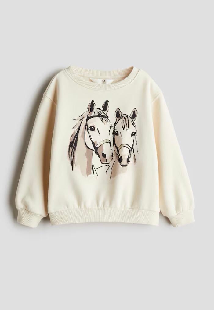 Meisjes trui sweater paarden 134-140, Kinderen en Baby's, Kinderkleding | Maat 134, Ophalen, Gebruikt, Meisje, Trui of Vest