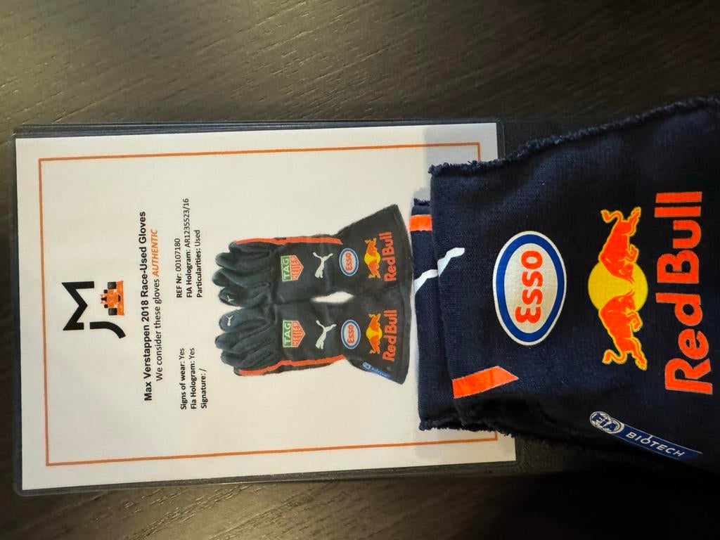 Max Verstappen Race Gedragen Handschoenen 2018, Ophalen of Verzenden, Gebruikt, Formule 1