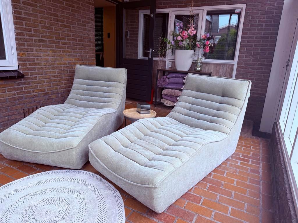 Twee mooie loungestoelen in zeer goede staat, Ophalen, Eenpersoons, 100 tot 125 cm, Zo goed als nieuw