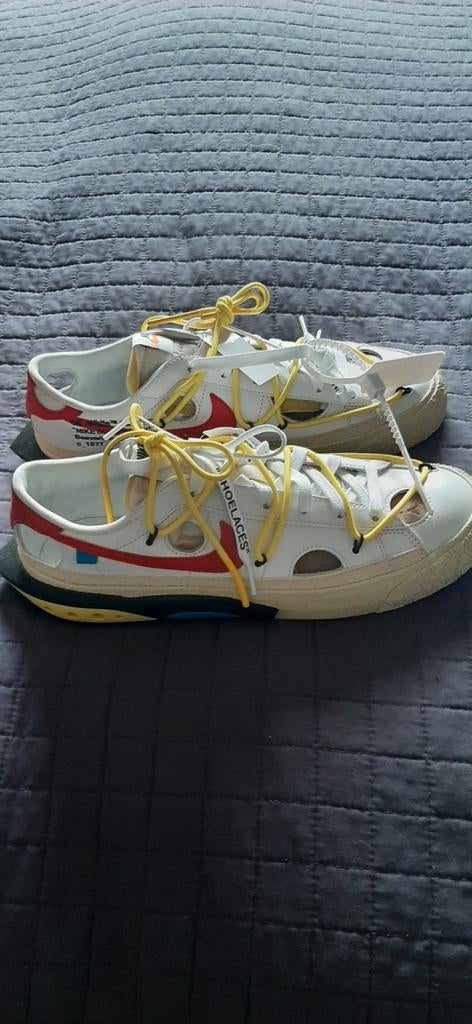 Nike Blazer Low 77 Off-White University Red - Maat 44,5, Kleding | Heren, Schoenen, Wit, Nike, Nieuw, Ophalen of Verzenden