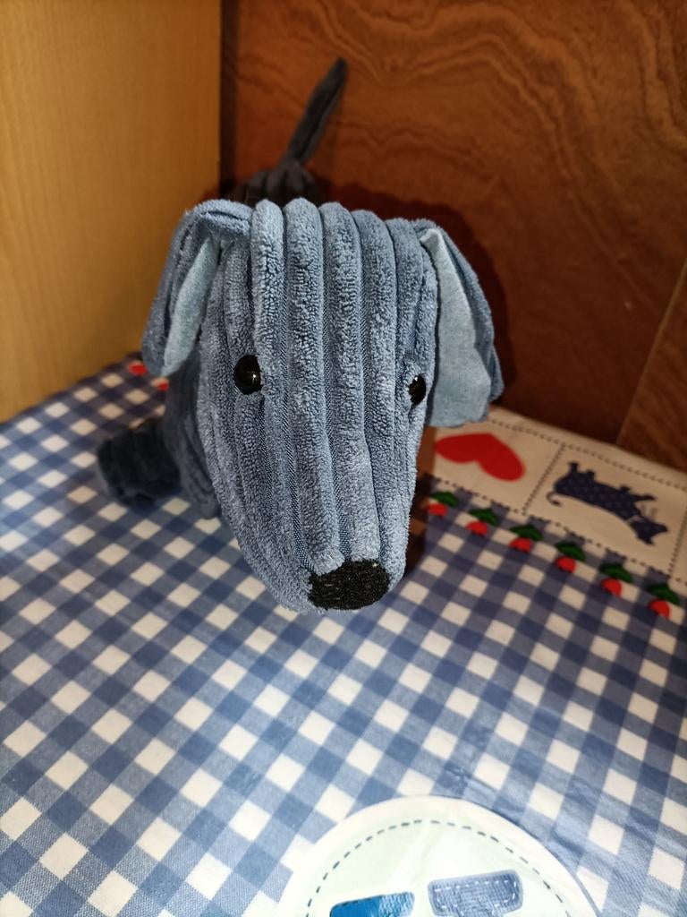 Blauwe teckel knuffel Tiger tekkel 35 cm groot, Ophalen of Verzenden, Zo goed als nieuw, Overige typen