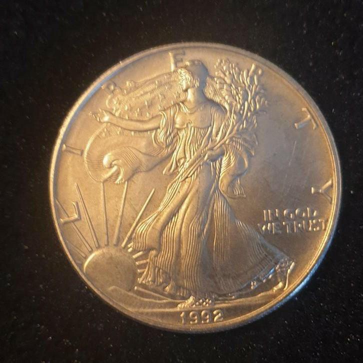 Zilveren American Eagle 1992 - 1 oz, Ophalen of Verzenden, Noord-Amerika, Losse munt, Zilver
