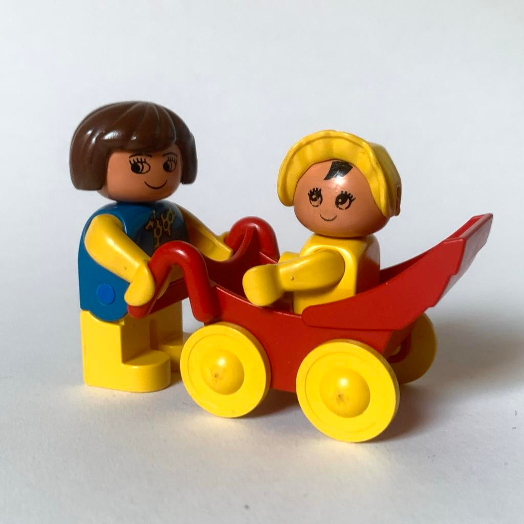 Vintage Lego Duplo set 2614 Baby in kinderwagen met moeder, Kinderen en Baby's, Ophalen of Verzenden, Zo goed als nieuw, Duplo