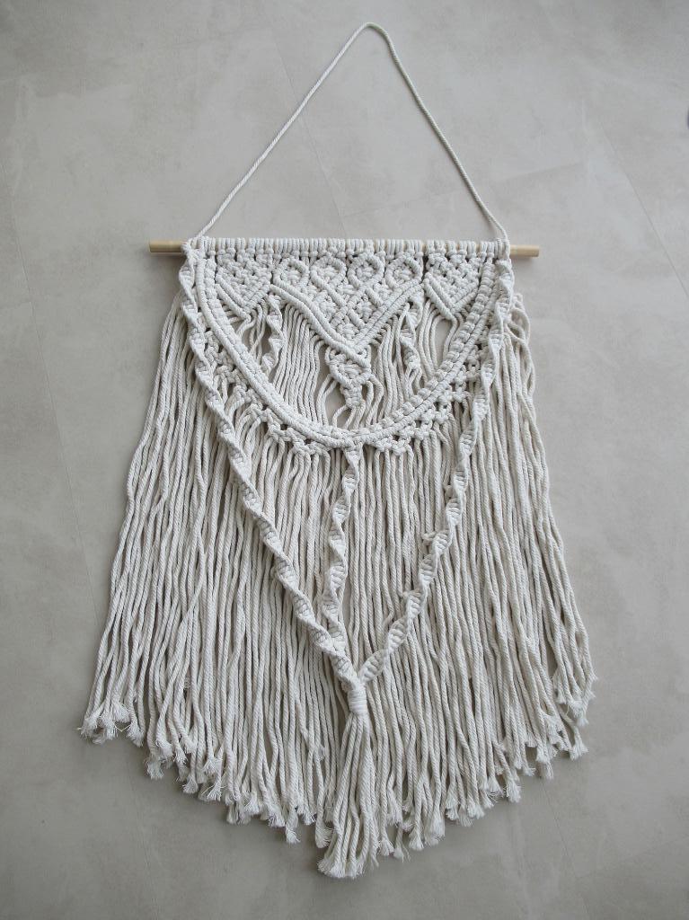 Groot  handgeknoopt macramé wandkleed, Verzenden, Nieuw