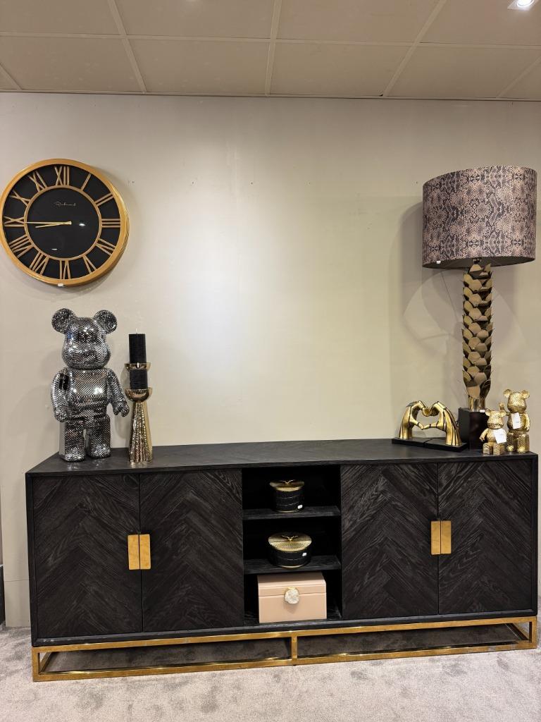 Dressoir Blackbone Gold Richmond interiors, Richmond Interiors, Ophalen of Verzenden, Zo goed als nieuw, 200 cm of meer