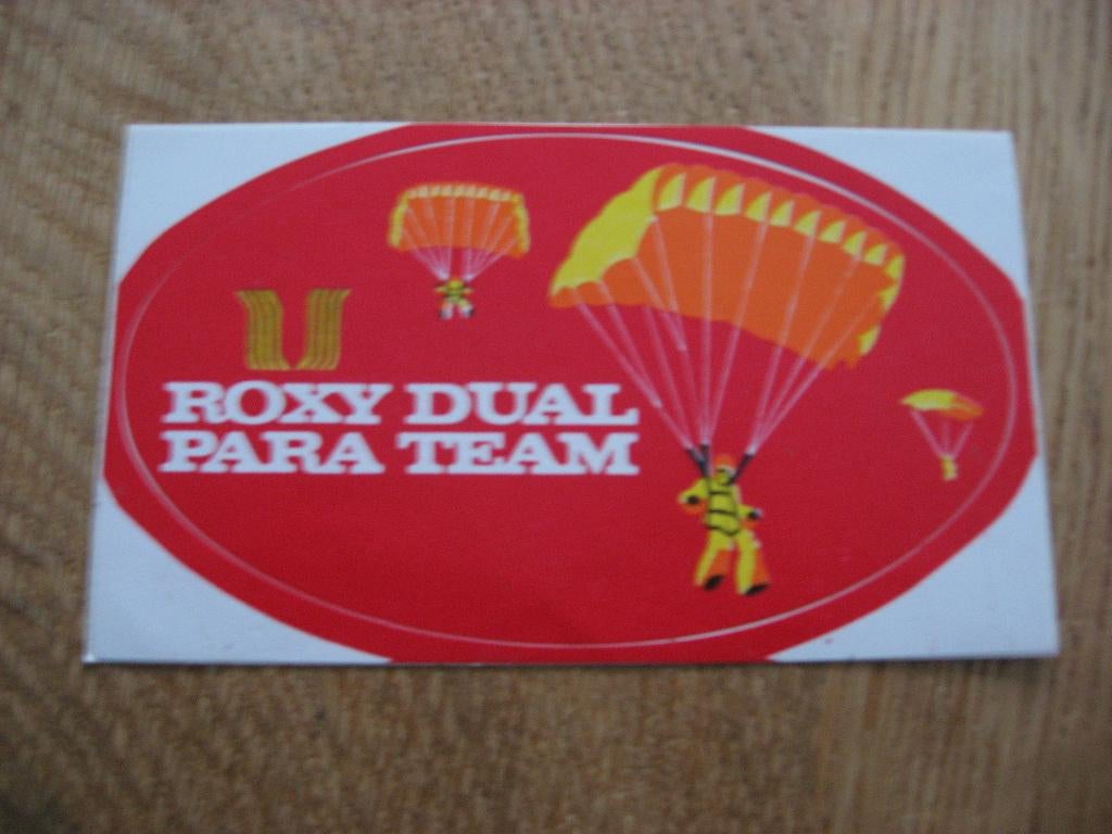 Roxy Dual Para Team 11,5 x 6,5 cm Sticker, Ophalen, Nieuw, Kaart, Foto of Prent