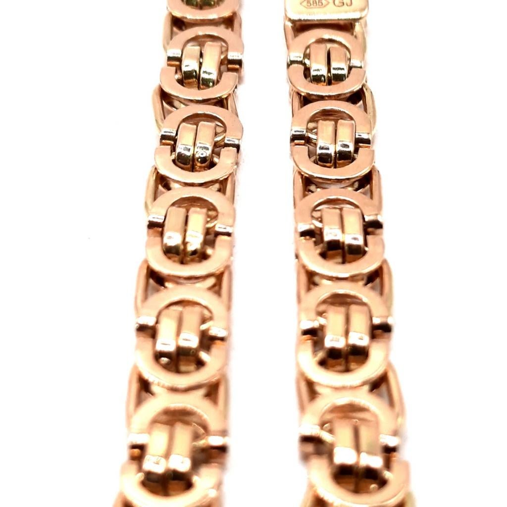 gouden platte koningsketting 14kt, Www.bredajuwelier.nl, Nieuw, Ophalen of Verzenden, Www.bredajuwelier.nl