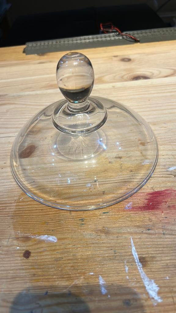 Deksel van kristalglazen “bonbon” schaal, Huis en Inrichting, Woonaccessoires | Stolpen, Ophalen of Verzenden, Zo goed als nieuw