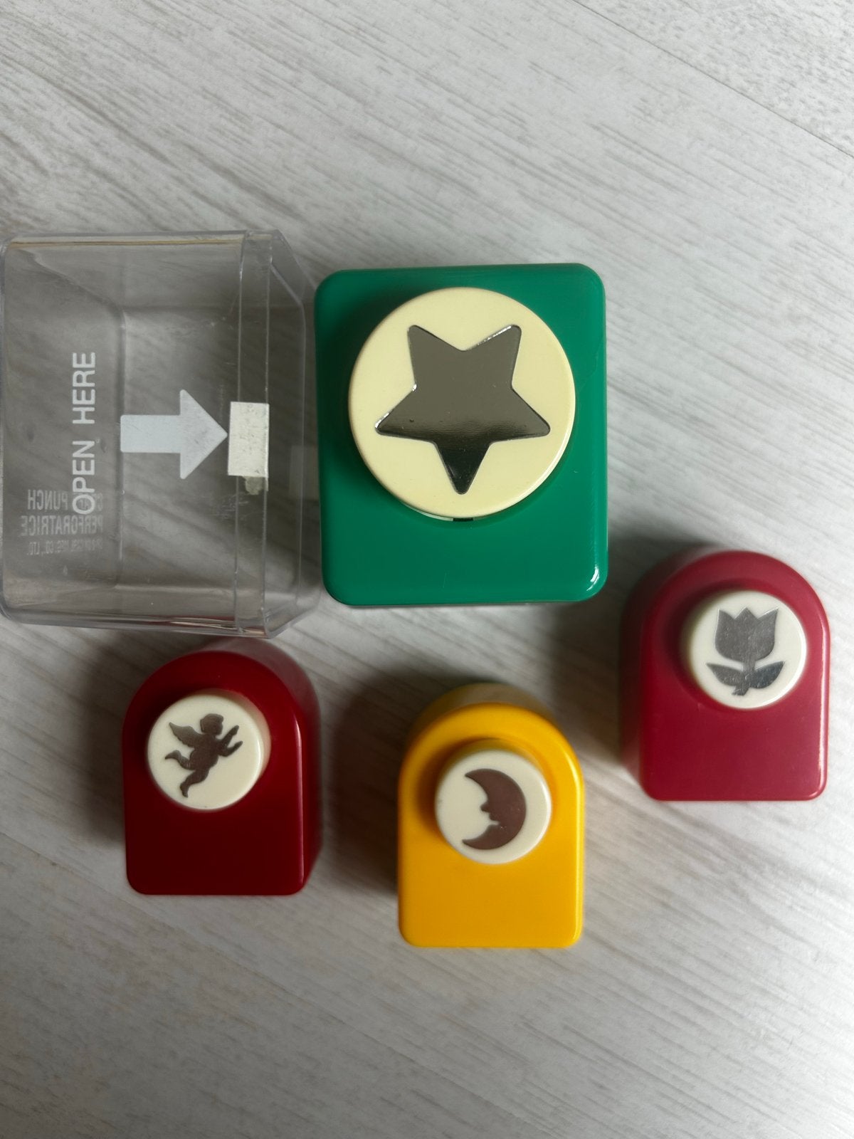 Set van 4 figuurponsen voor knutselprojecten, Gebruikt, Geschikt voor karton, Overige thema's, Gereedschap of Toebehoren