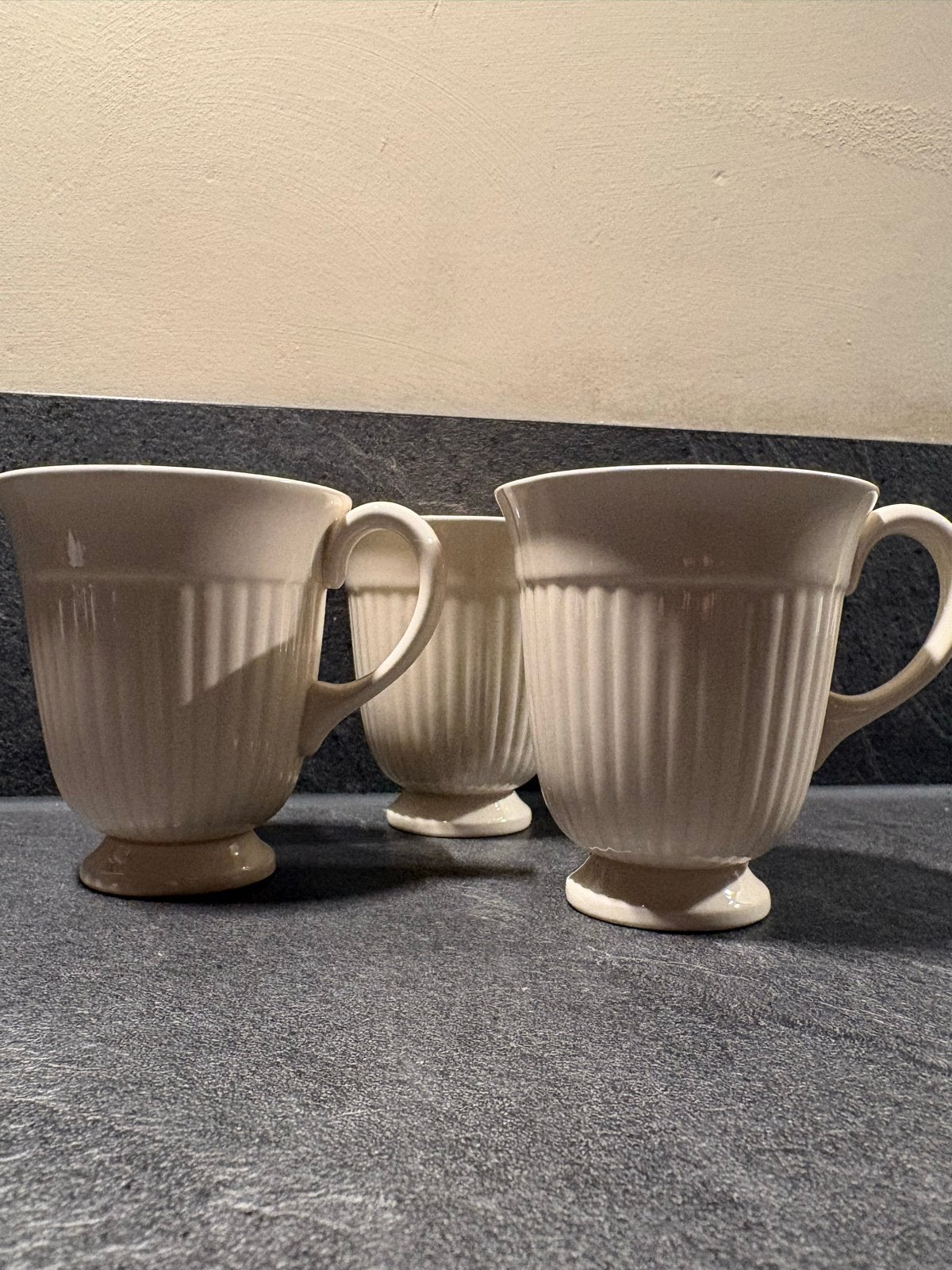 Set van 3 Wedgwood Etruria Barlaston kopjes creme, Ophalen of Verzenden