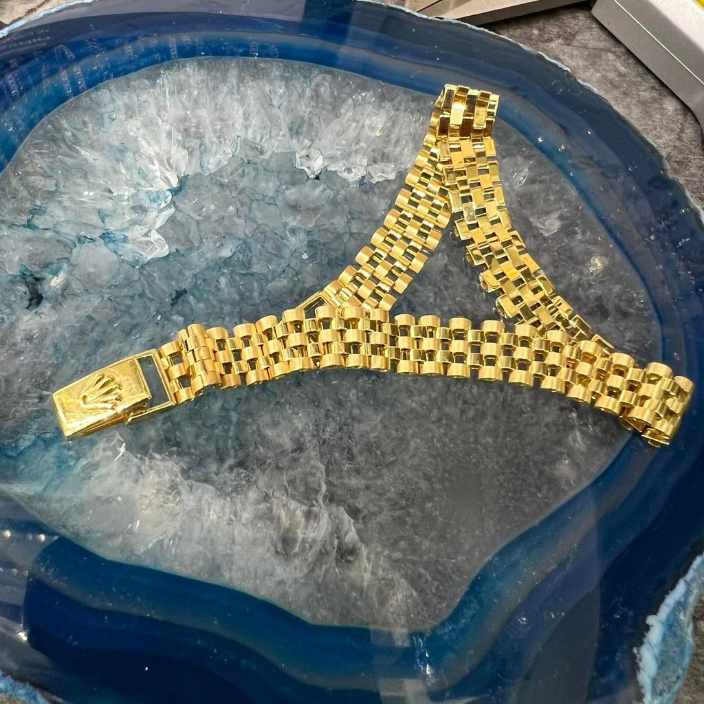 18k gouden armband Rolex schakel italy nieuw, Ophalen of Verzenden, Nieuw, Goud