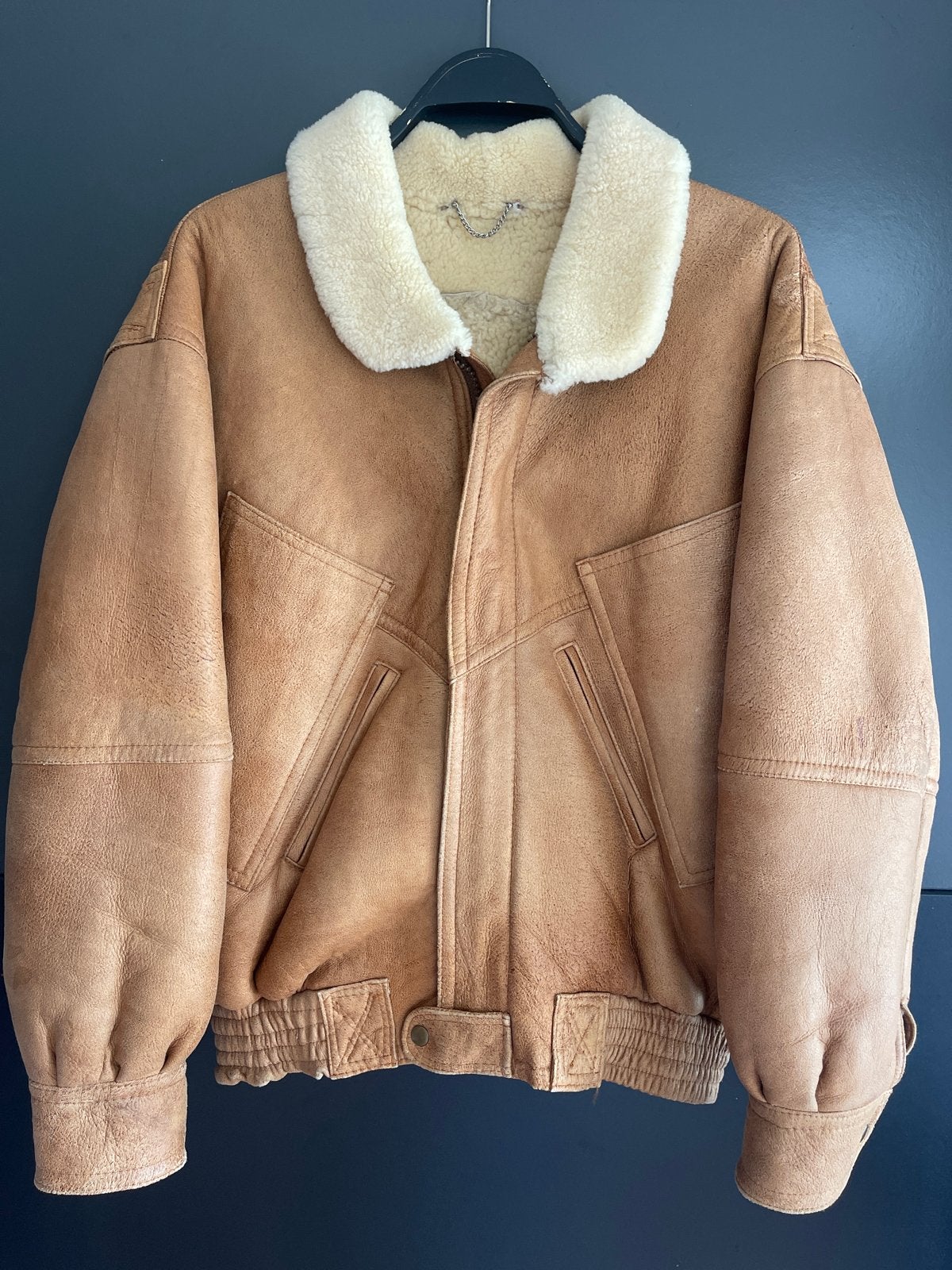 Vintage Bobskin Lammy Coat / Shearling Bomberjas L/XL, Ophalen of Verzenden, Gedragen, Maat 52/54 (L), Beige