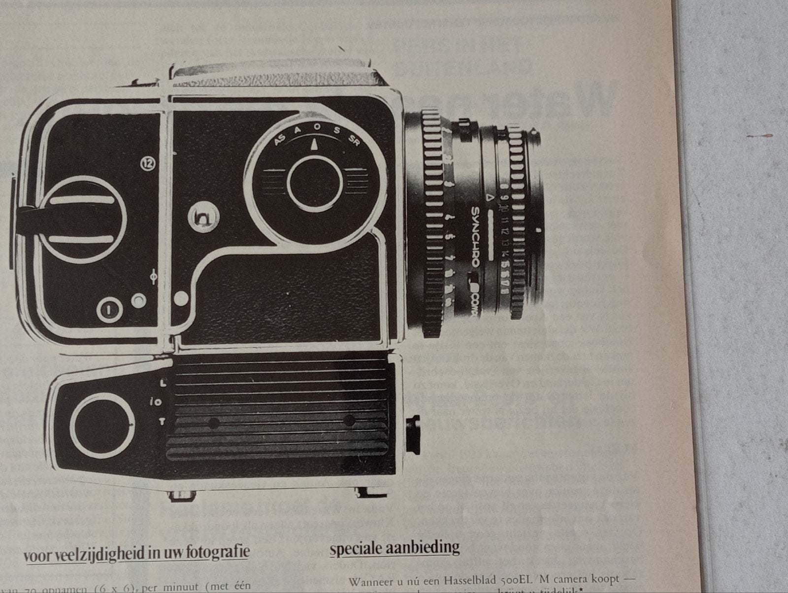 Hasselblad 500EL/M advertentie - begin jaren '70, Ophalen of Verzenden