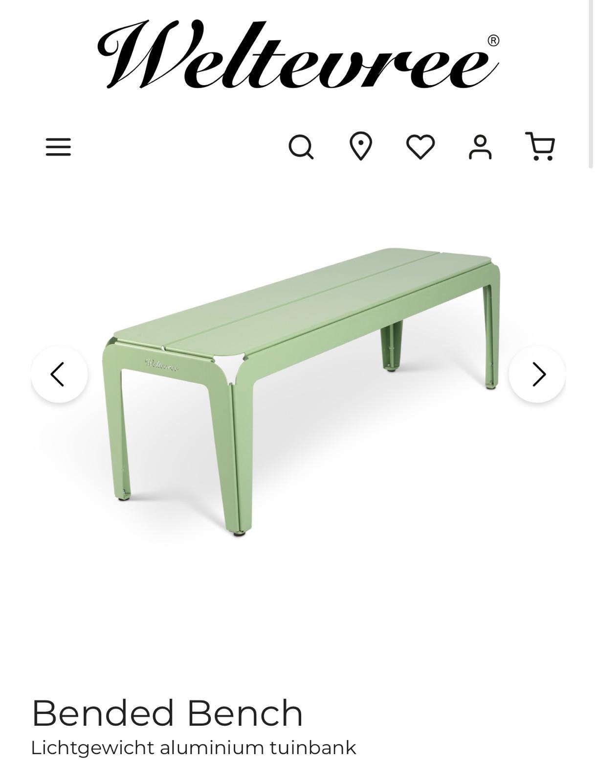 Weltevree Bended Bench, Ophalen of Verzenden, Nieuw, Rechthoekig, Aluminium