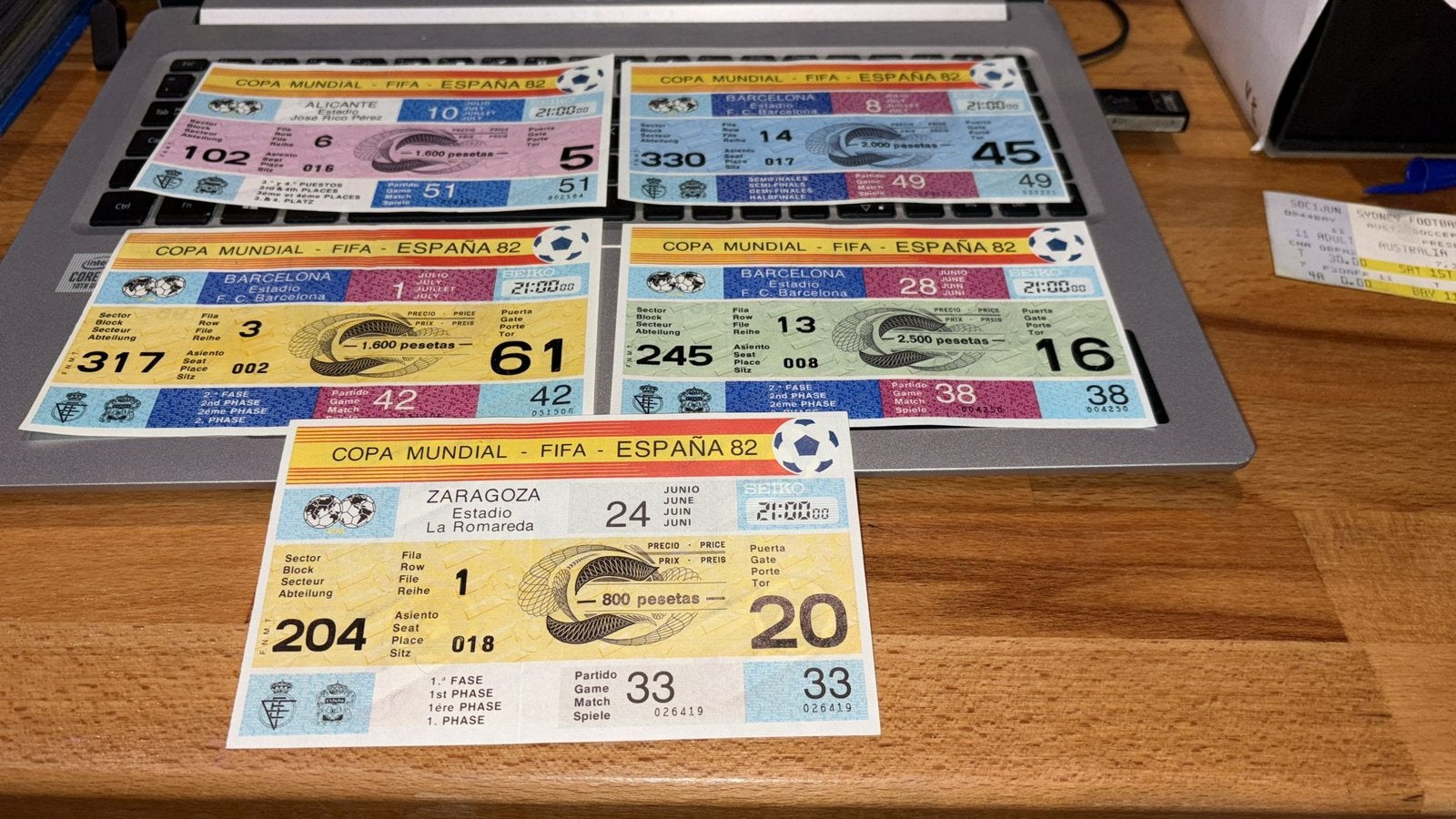 5 tickets wk 1982 ongebruikt, Ophalen, Zo goed als nieuw, Buitenlandse clubs