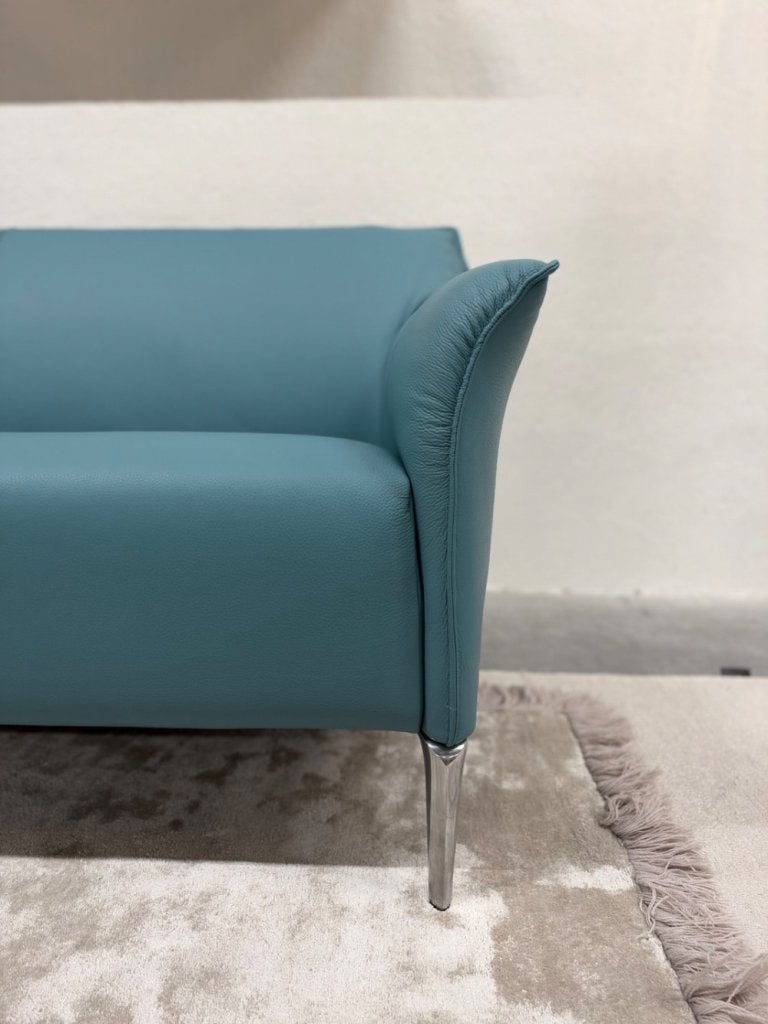 Nieuw Leolux Mayon 2,5 zits Bank Senso blauw leer, Leolux, Info@leolux.nl, 150 tot 200 cm, Ophalen of Verzenden