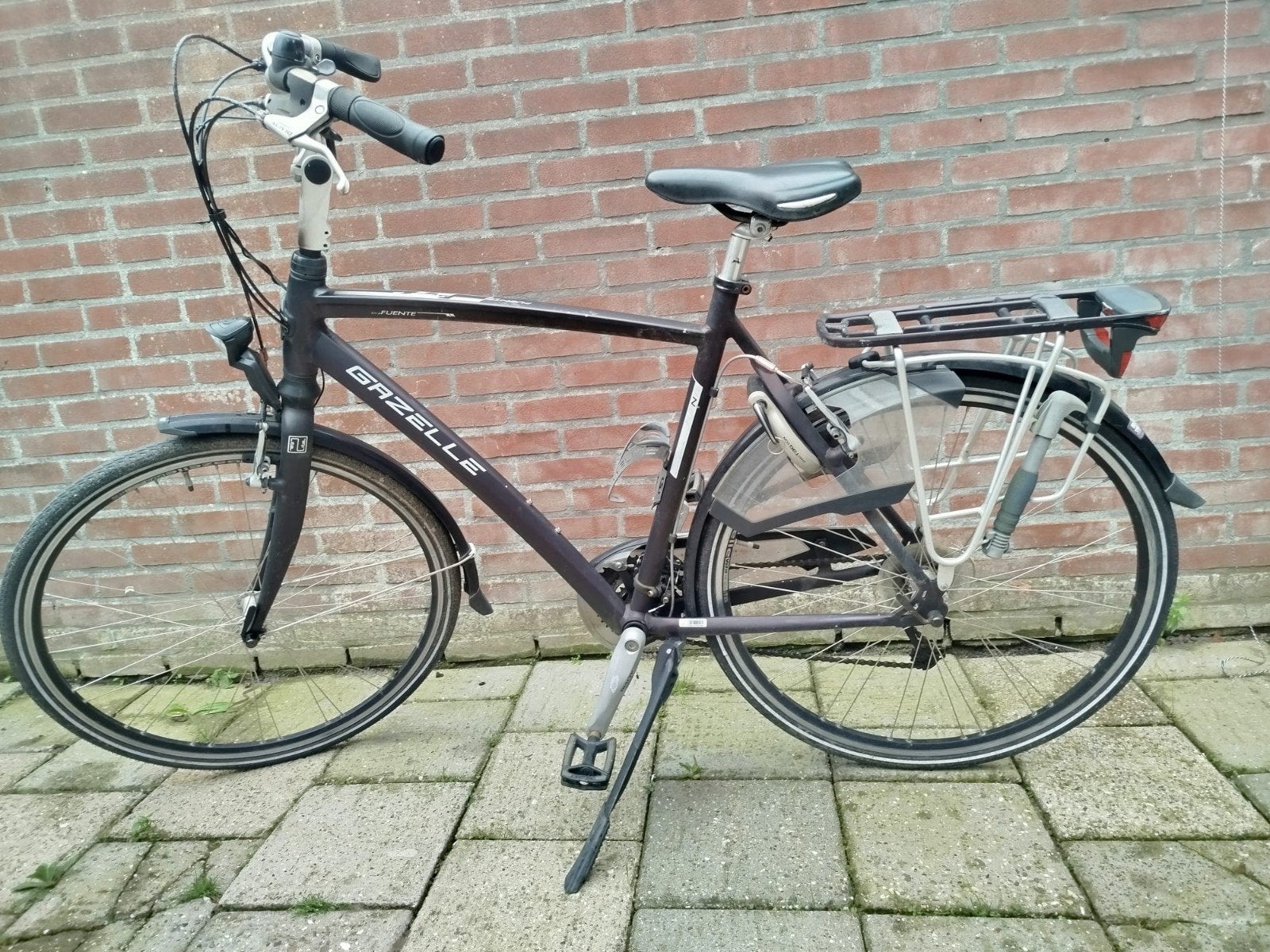 Gazelle Fuente Xtra Herenfiets - 57cm, Shimano Deore, Fietsen en Brommers, Ophalen, Gebruikt, Velgrem, Versnellingen