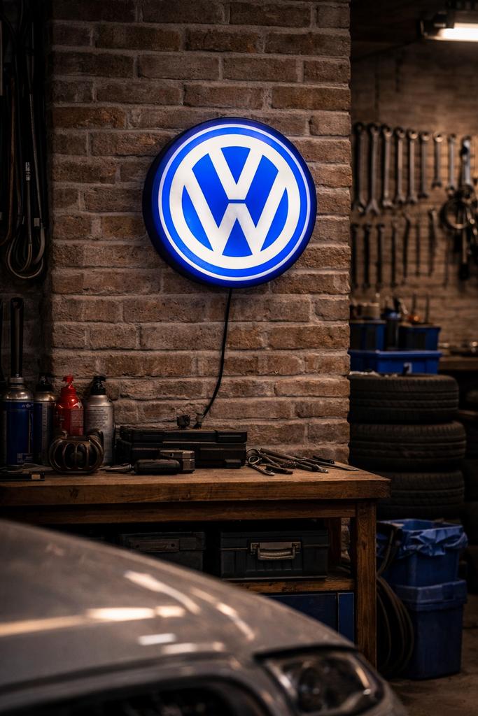 Nieuw Volkswagen LED-logo wandlamp - Garage decoratie, Ophalen of Verzenden, Nieuw