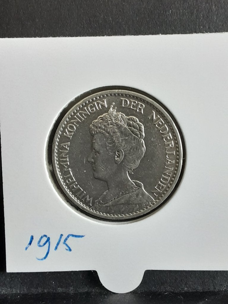 1 gulden 1915 Koningin Wilhelmina, 1 gulden, Verzenden, Zilver, Koningin Wilhelmina