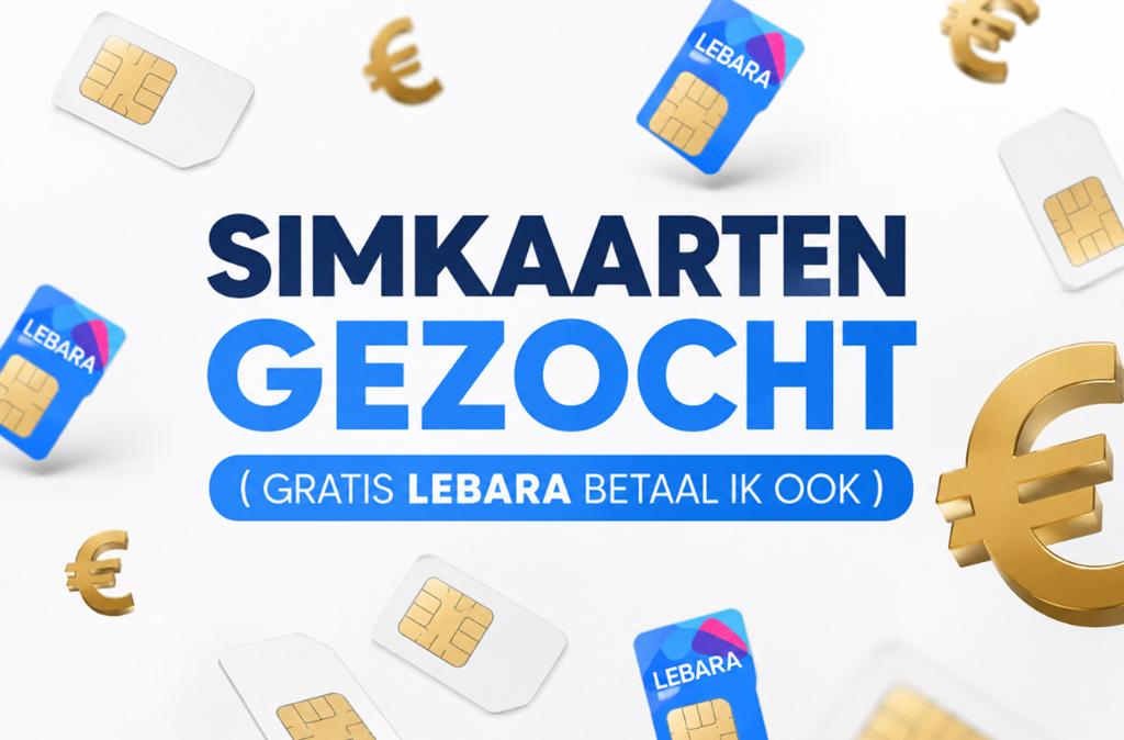 Lebara SIMKAARTEN, gezocht! in - koop!, Ophalen of Verzenden, Zo goed als nieuw, Overige providers