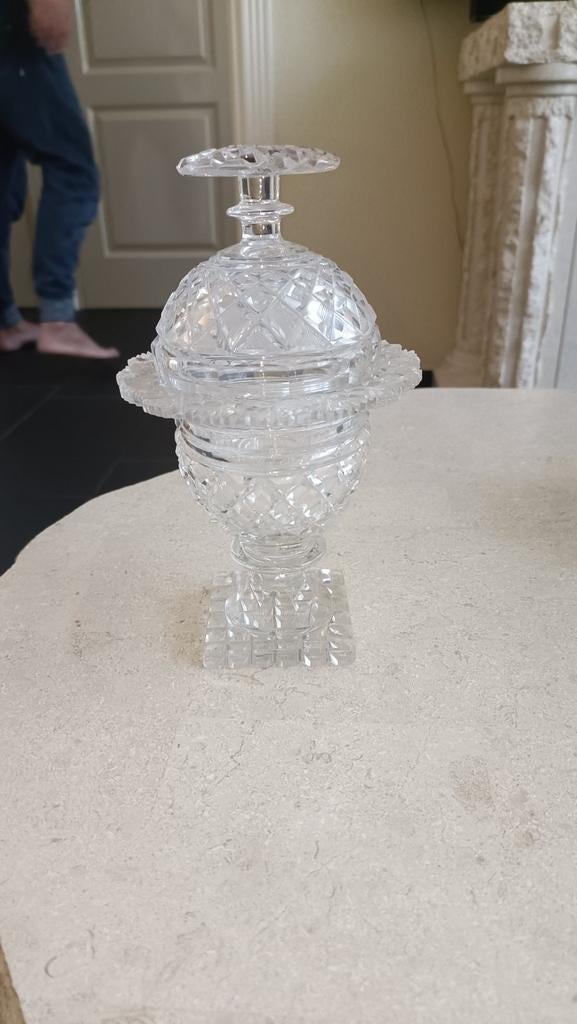 Antieke kristallen gemberpot met deksel, Antiek en Kunst, Antiek | Glas en Kristal, Ophalen of Verzenden