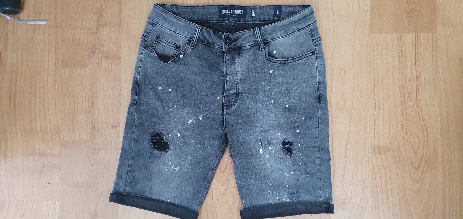 Circle of Trust Zwart Grijze Spijker Korte Broek Maat L, Zwart, Overige jeansmaten, Ophalen of Verzenden, Zo goed als nieuw