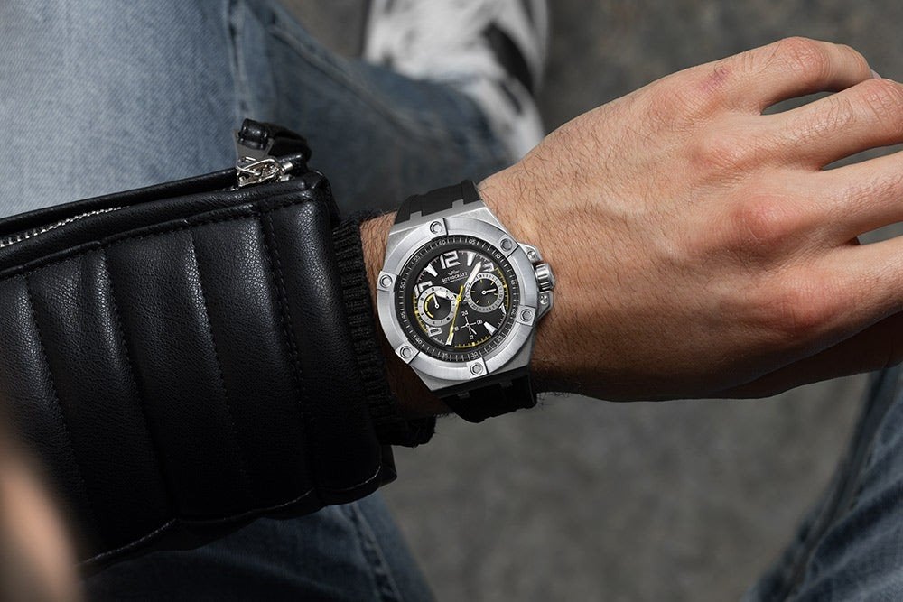 Rotorcraft sinner herenhorloge siliconen band nieuw doosje, Staal, Polshorloge, Nieuw, Kunststof