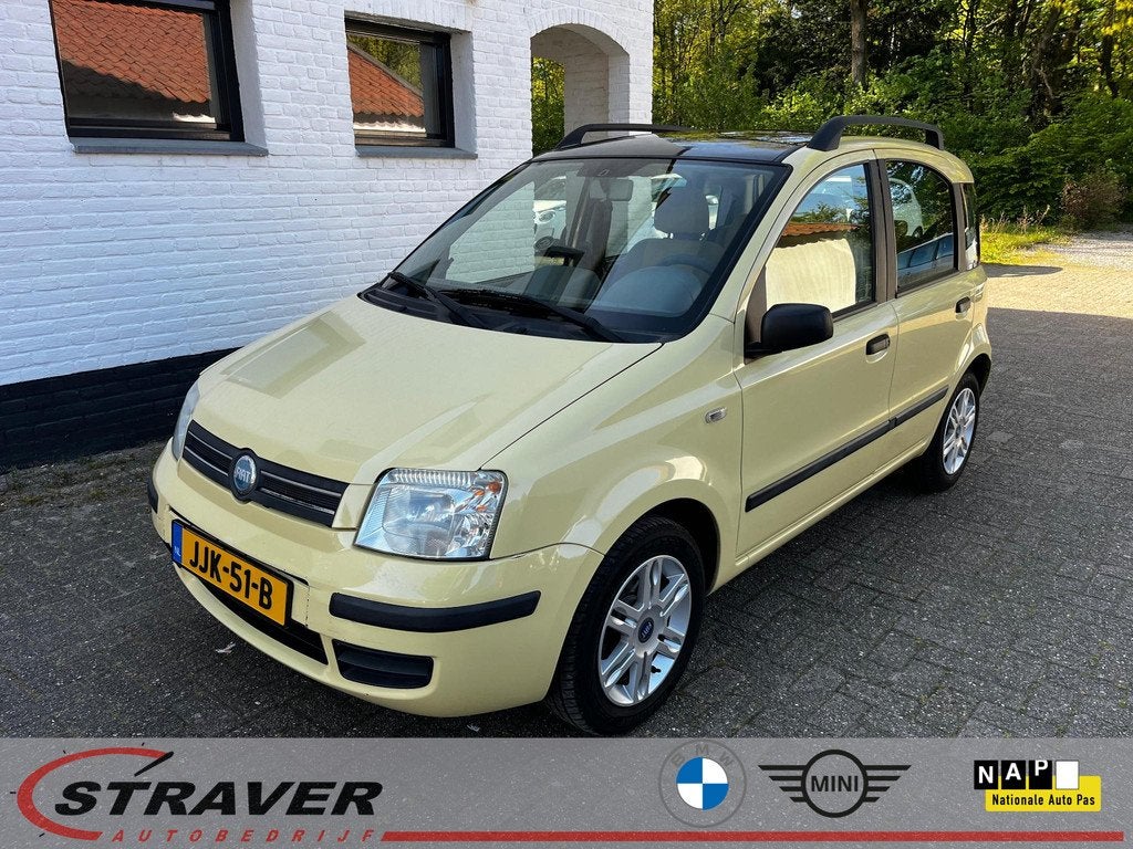 Fiat Panda 1.2 Dynamic |Panoramadak |Airco, Auto's, Stof, Gebruikt, 1242 cc, Geel
