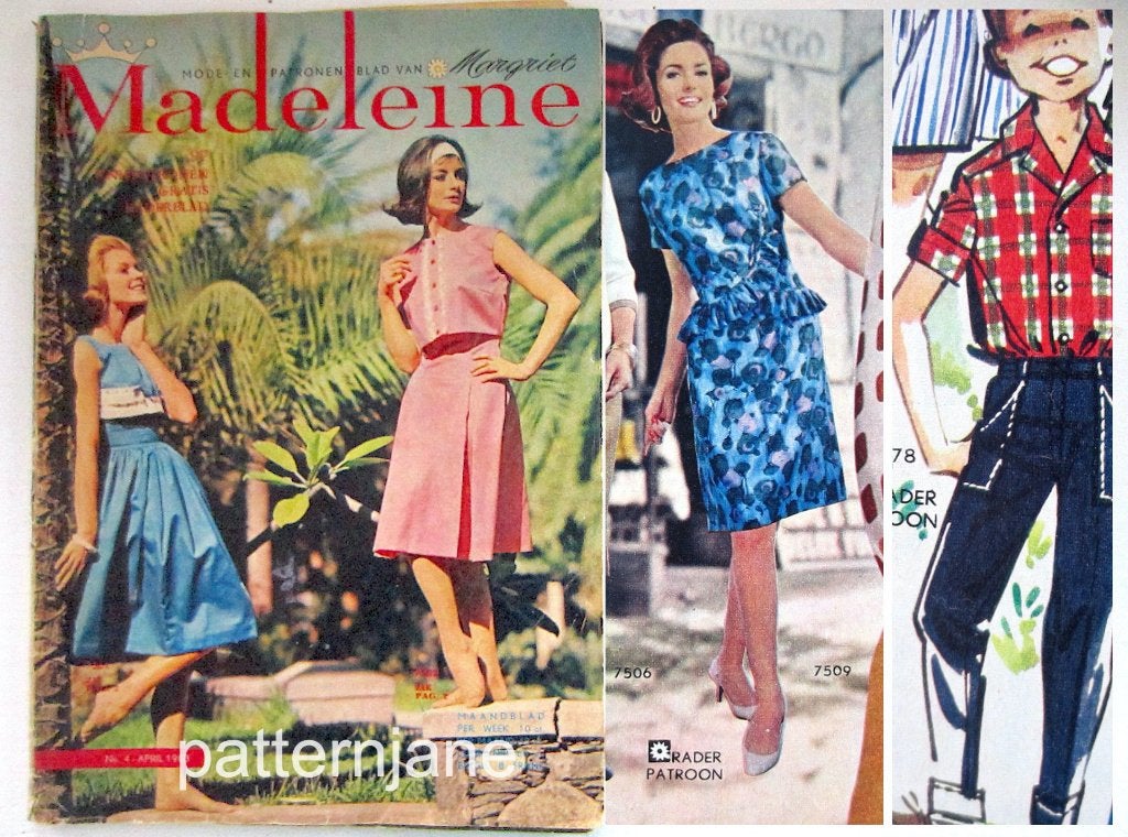 3 x MADELEINE jaren 60 mode - vintage patronen 63 65 en 68, Overige merken, Verzenden, Vrouw, Overige typen