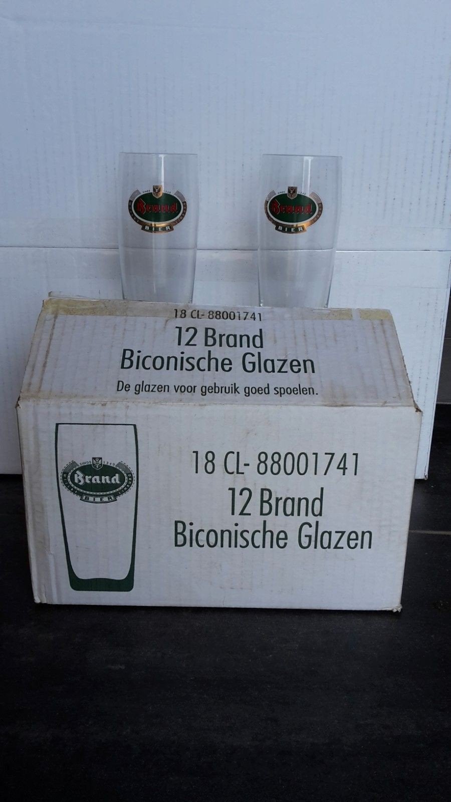 12 Brand Biconische Glazen 18 CL - Nieuw in doos, Ophalen, Nieuw, Overige merken, Glas