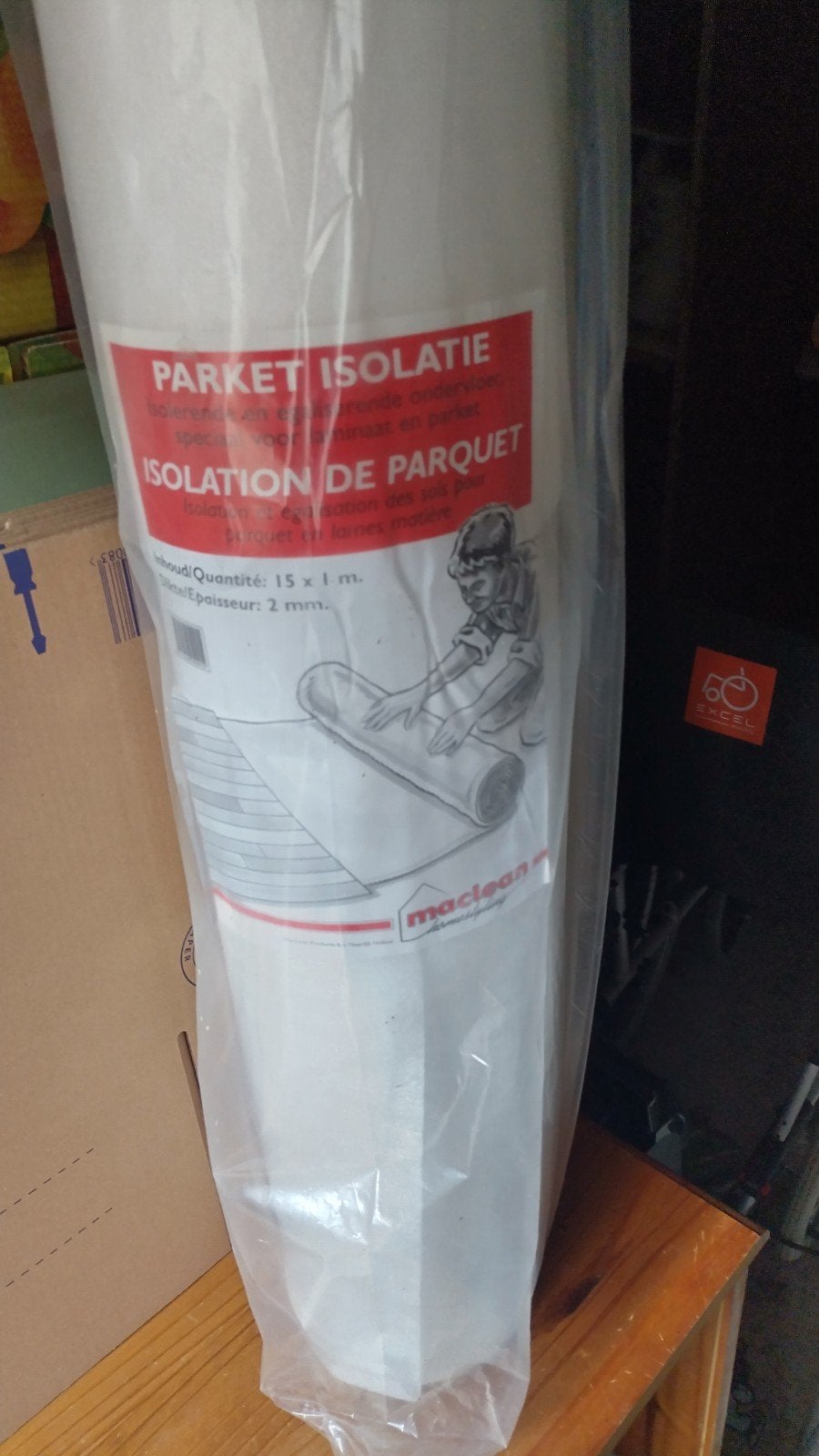 Parket isolatie ondervloer 15m² - 2mm dik, Doe-het-zelf en Verbouw, Isolatie en Afdichting, Overige materialen, 10 tot 15 m², Nieuw