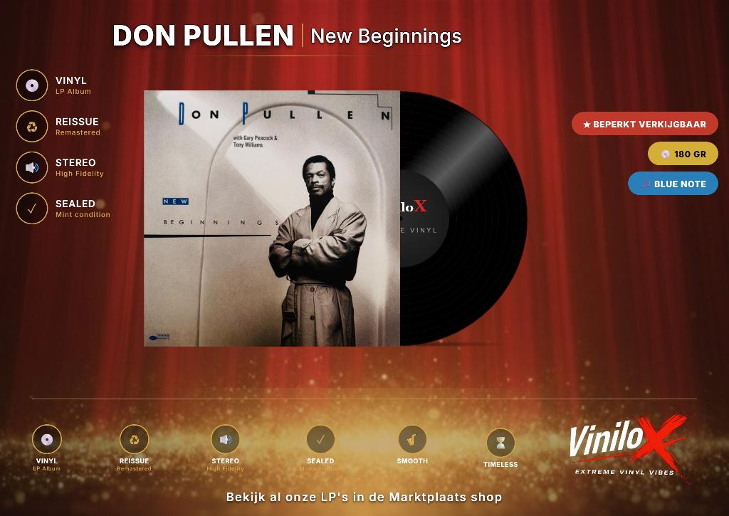 Don Pullen – New Beginnings | LP Blue Note, 1980 tot heden, Fotohoes, Ophalen of Verzenden, 12 inch