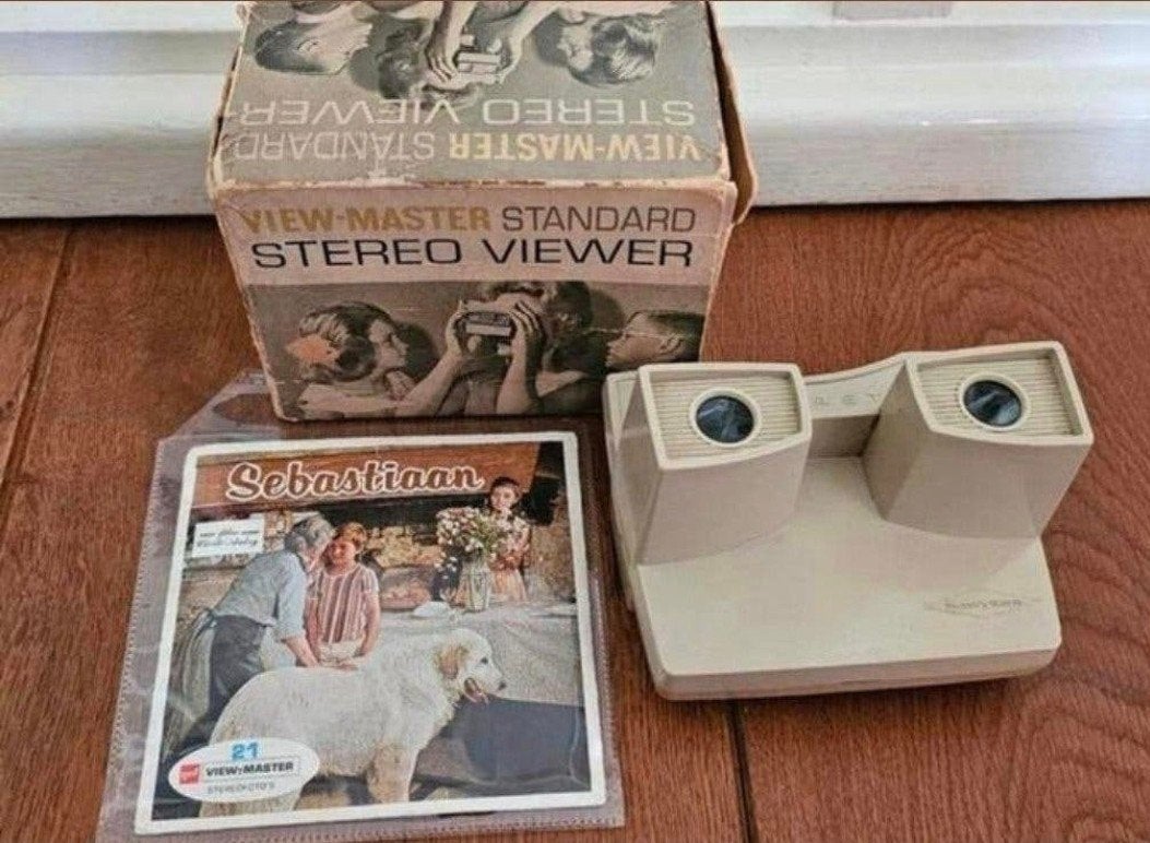 Vintage viewmaster in doosje met 1 set plaatjes-Verzend ook, Verzamelen, Ophalen, Huis en Inrichting