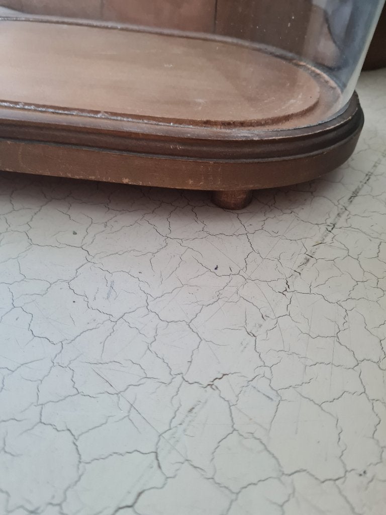 Vintage ovale stolp met houten onderbord, Heikant 21 Kaatsheuvel, Belle Vieille Brocante, Ophalen of Verzenden, Jolandamonsieurs@gmail.com