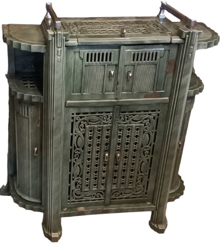 L F B Haren geëmailleerde houtkachel., Huis en Inrichting, Kachels, Ophalen, Gebruikt, Hout, Houtkachel
