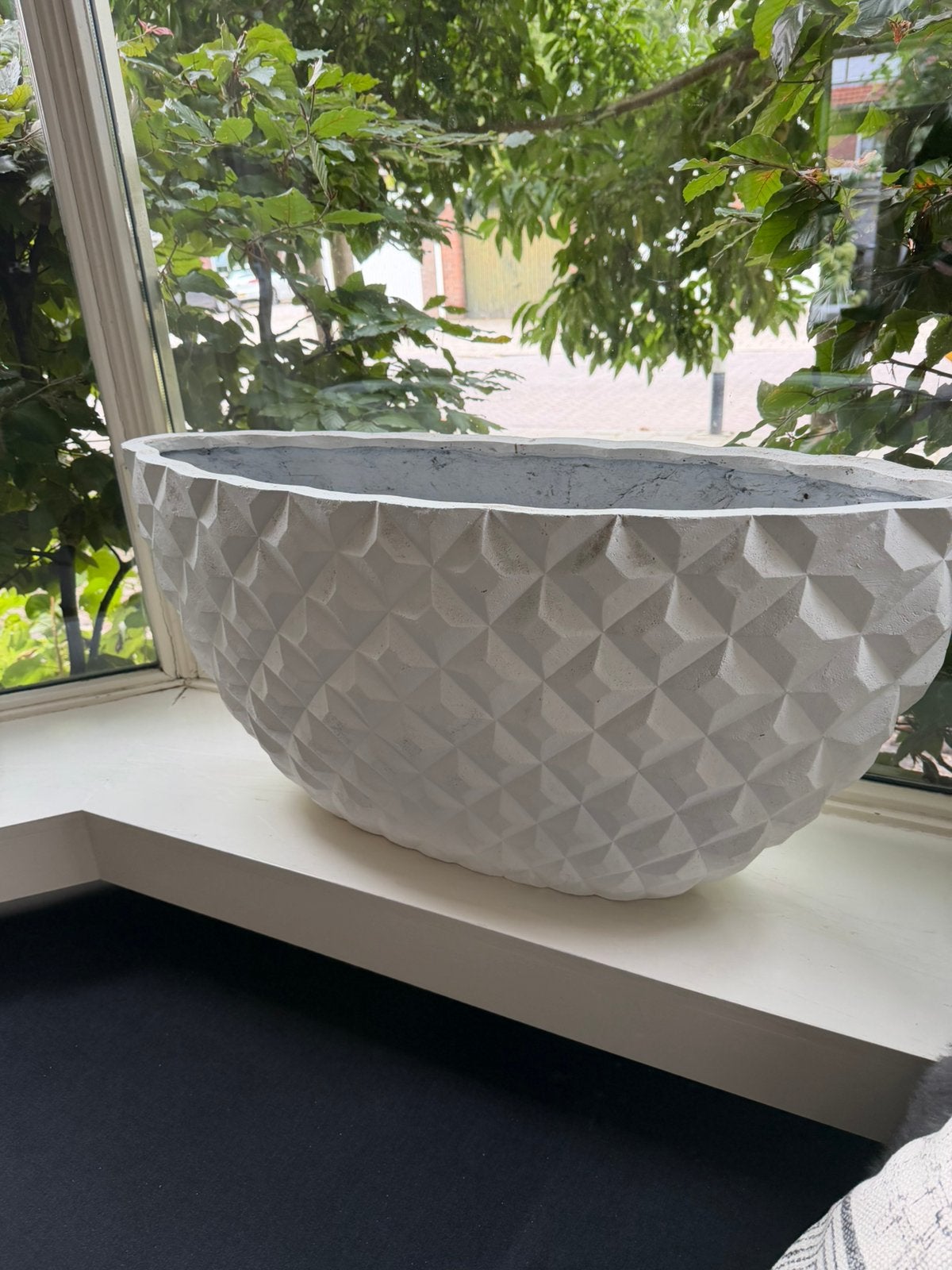 Grote design plantenbak/bloempot 83,5 cm wit zwaar&degelijk, Tuin en Terras, Ophalen, Kunststof, 40 cm of meer, Binnen