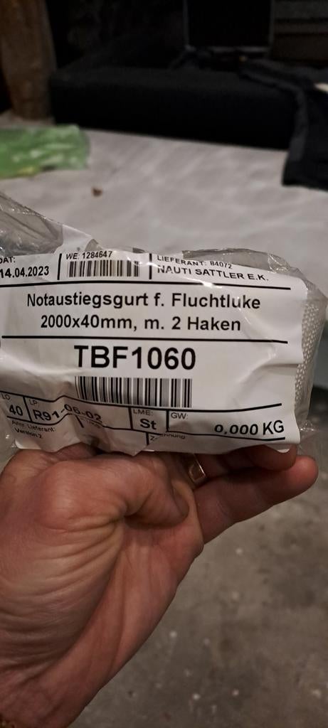Hanse Nooduitstapgordel voor vluchtluik - 2000x40mm, Ophalen of Verzenden, Nieuw, Overige typen