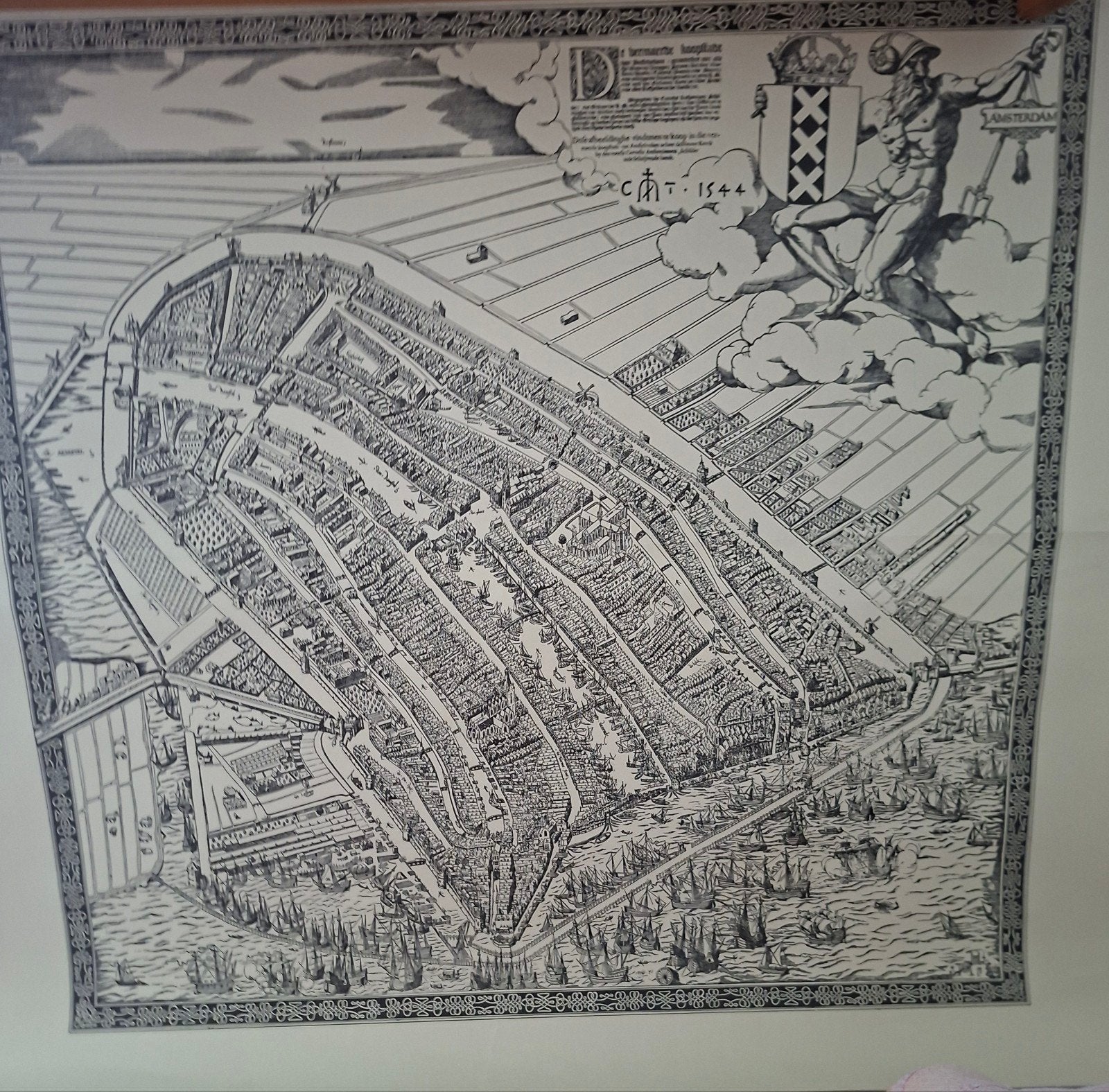 Oude kaart van Amsterdam, poster, Ophalen of Verzenden