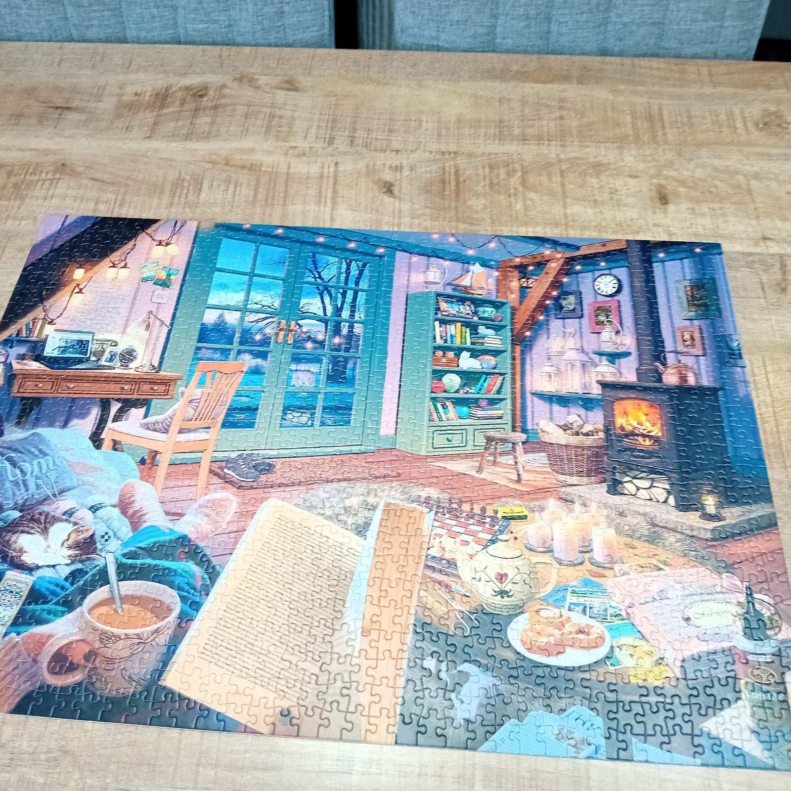 Steve Read secret puzzel vakantiehuisje 1000stukjes, Ophalen of Verzenden, 500 t/m 1500 stukjes, Zo goed als nieuw