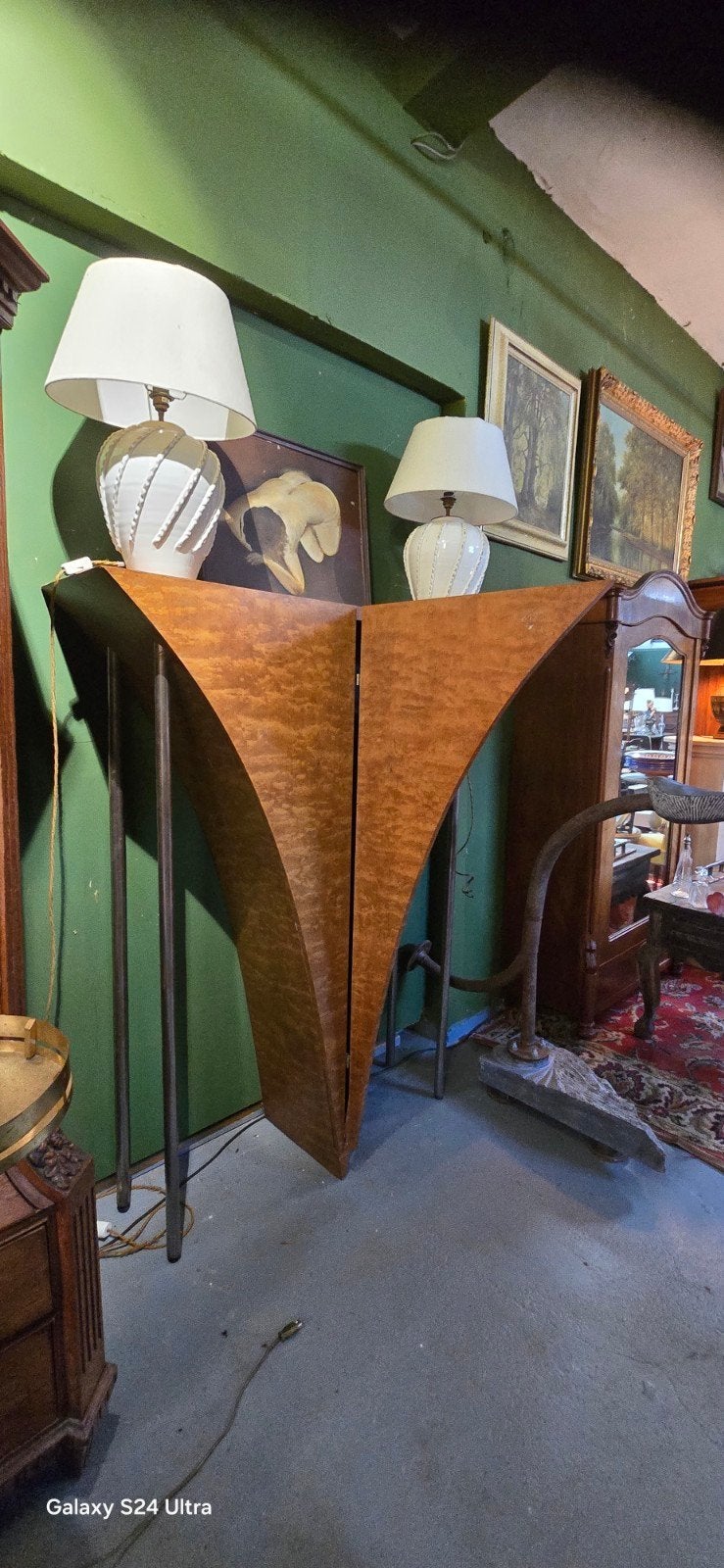 Vintage Italiaanse design kast met glazen schappen, Ophalen of Verzenden, Gebruikt